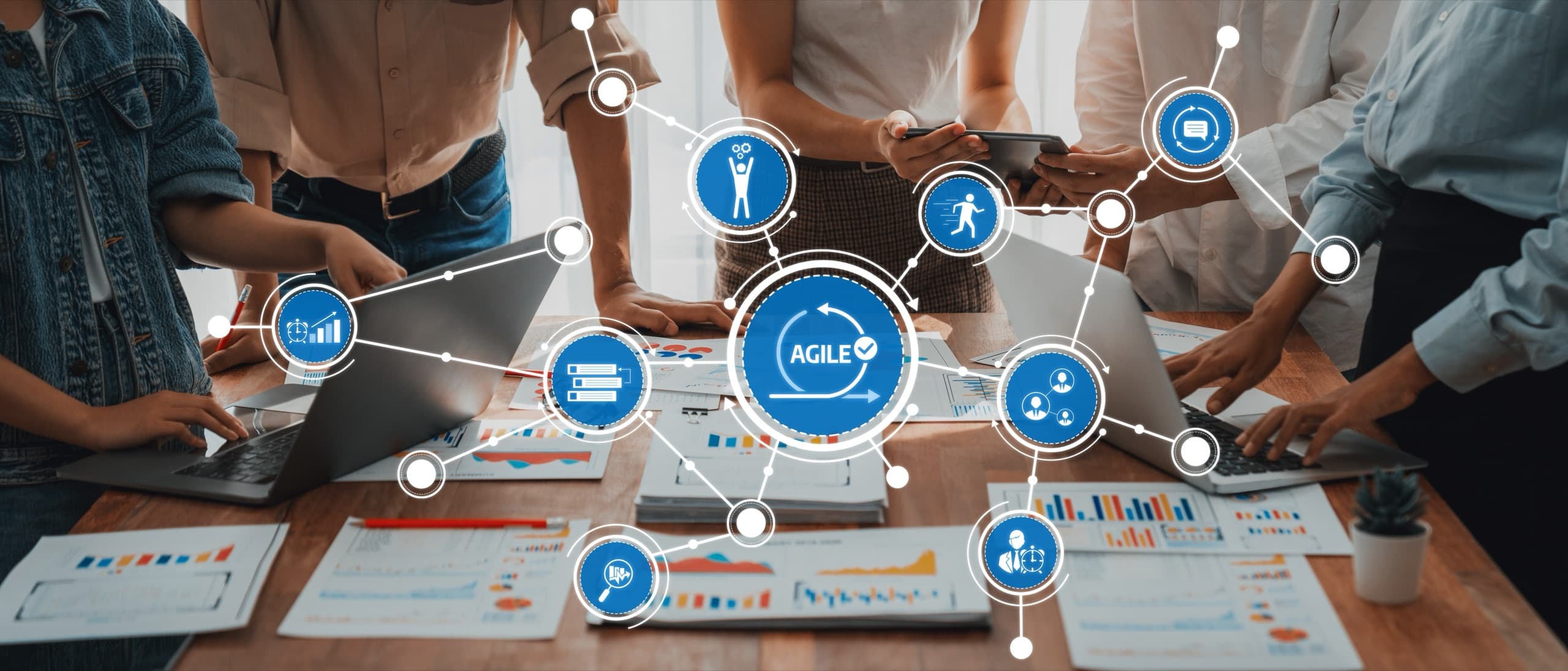 An agile team collaborating around live business data
